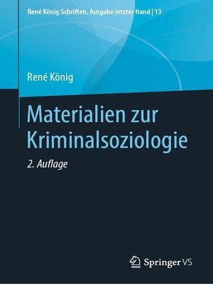 cover image of Materialien zur Kriminalsoziologie